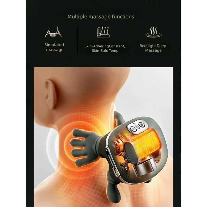 Electric Shiatsu Neck Shoulder Back Massager Finger Pressure Deep Kneading Muscle Relaxation for Stress Relief